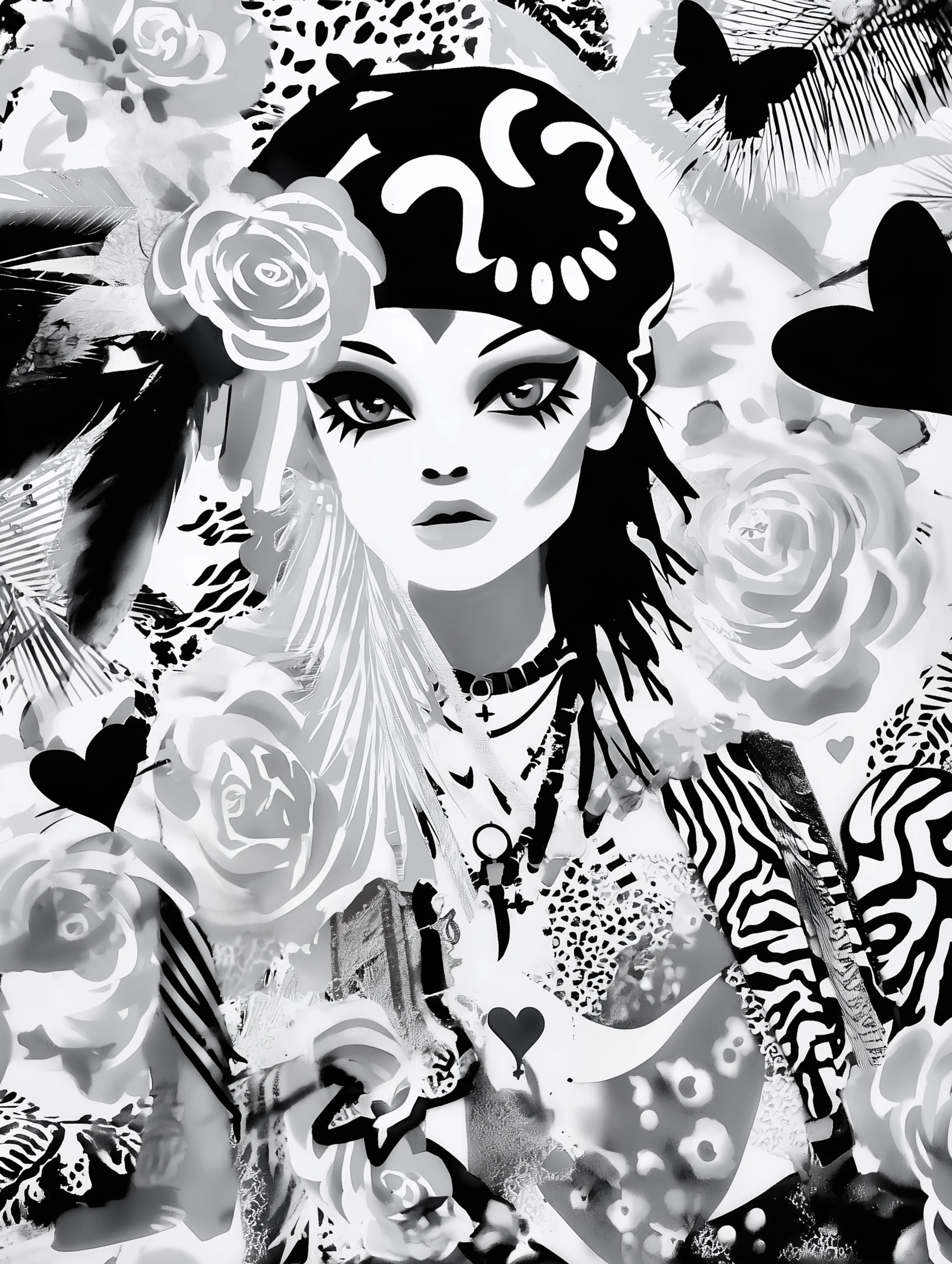 Free printable pirate coloring pages for adults featuring female pirate wearing black bandana